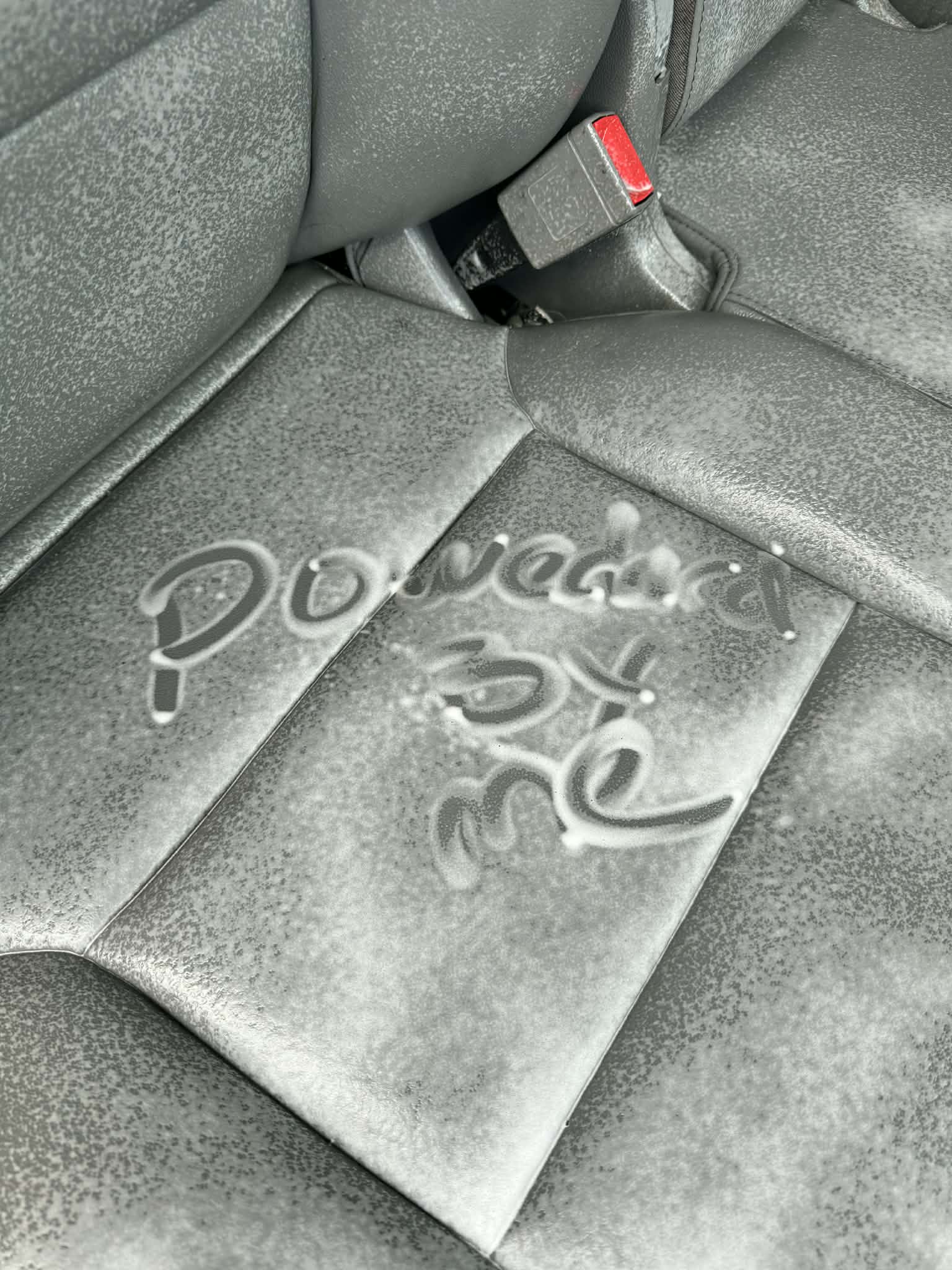 Seat graffiti before